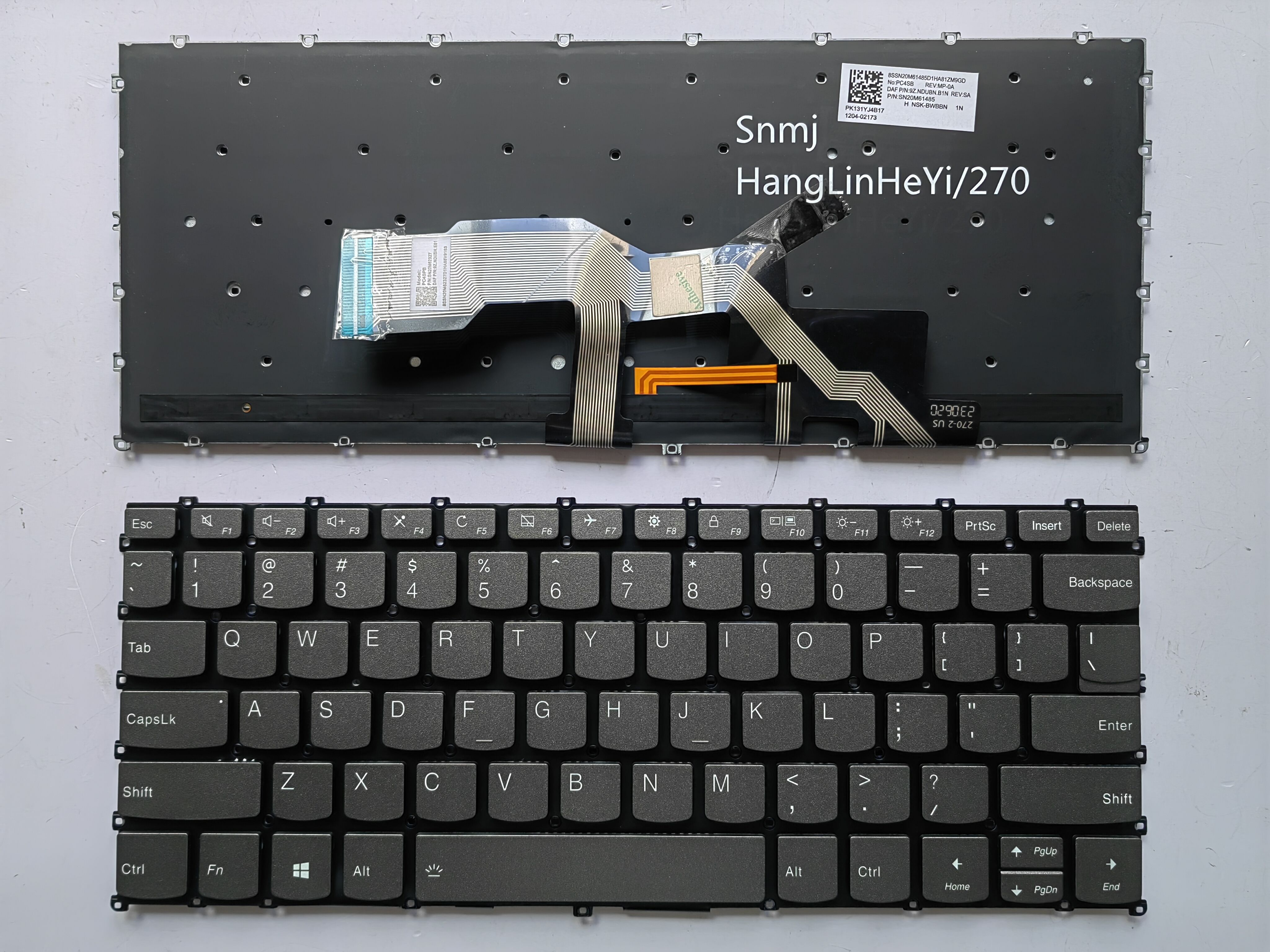Picture of New Replacement Laptop Keyboard For LENOVO S540-13 Xiaoxin PRO13 2019 Grey Backlit (OEM) US Layout